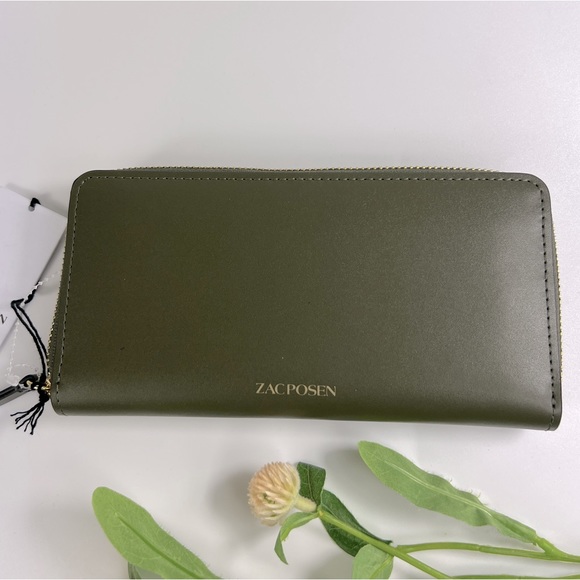 ZAC POSEN Olive Green Faux Pear Wallet NWT - Picture 7 of 10